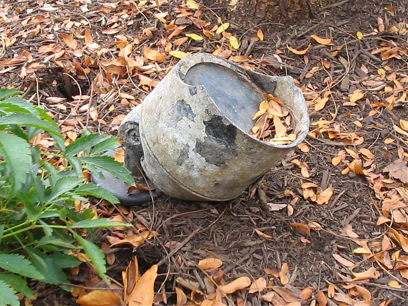 Corroded aluminum landscape light