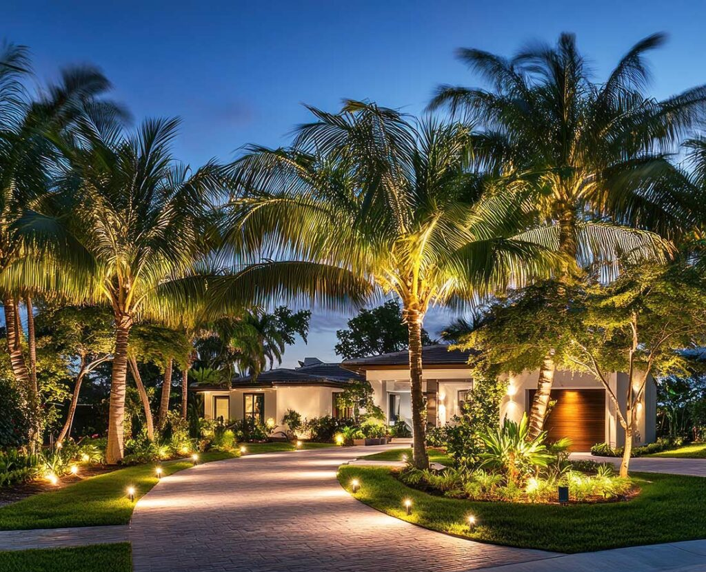 luxury landscape lighting St petersburg and Tampa